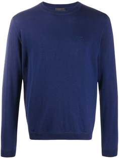 Prada embroidered logo crew neck jumper