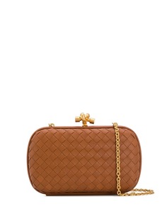 Bottega Veneta клатч с плетением Intrecciato на цепочке