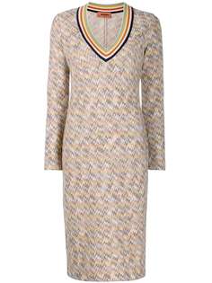 Missoni платье в полоску с V-образным вырезом