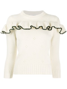 ALEXANDER MCQUEEN свитер с круглым вырезом и оборками