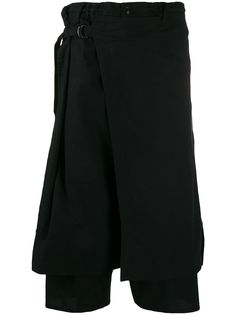 Yohji Yamamoto укороченные брюки свободного кроя