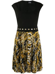 Versace Jeans Couture плиссированное платье с логотипом