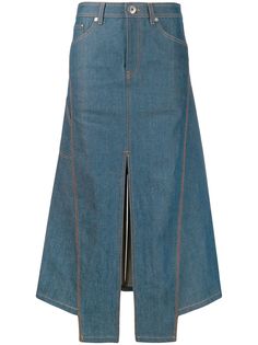 LANVIN джинсовая юбка миди с разрезом