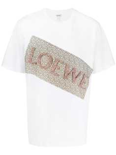 Loewe футболка с цветочной нашивкой