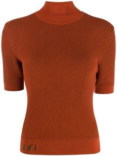 Fendi сетчатый пуловер с логотипом