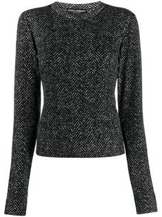Dolce & Gabbana свитер с круглым вырезом и узором шеврон