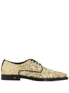 Dolce & Gabbana туфли с пайетками и шнуровкой