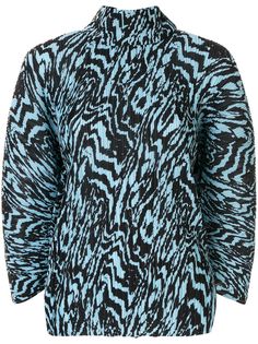 Solace London pleated animal print blouse