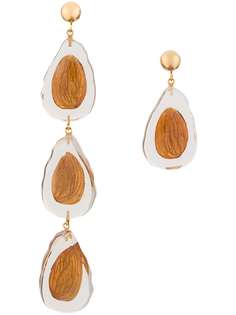 Jacquemus asymmetric almond earrings