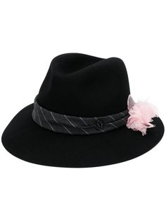 Maison Michel floral embroidered fedora hat