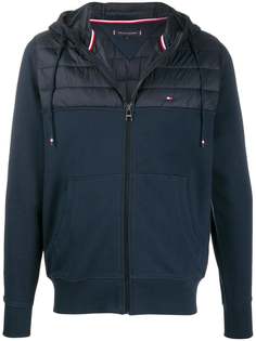 Tommy Hilfiger quilted panel zip-up hoodie