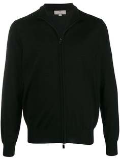 Canali stand collar zip-front cardigan