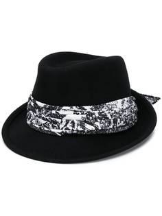 Maison Michel logo ribbon fedora hat