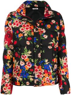 Miu Miu floral print puffer jacket