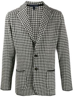 Lardini houndstooth print knit blazer