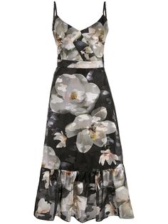 Marchesa Notte floral-print sleeveless dress