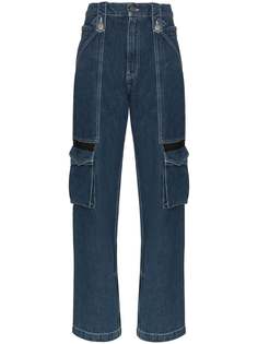 House of Holland mid-rise cargo pocket straight-leg jeans