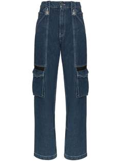 House of Holland mid-rise cargo pocket straight-leg jeans