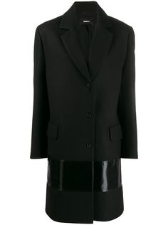 Yang Li contrast panel single-breasted coat