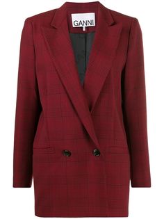 Ganni Suiting checked blazer