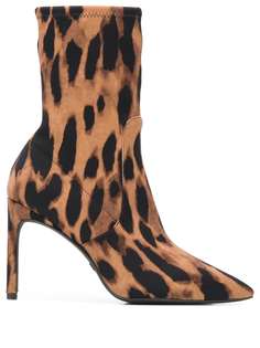 Stuart Weitzman Wren leopard print sock boots