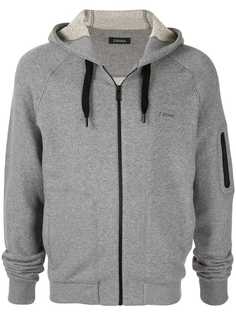 Ermenegildo Zegna logo print zipped hoodie