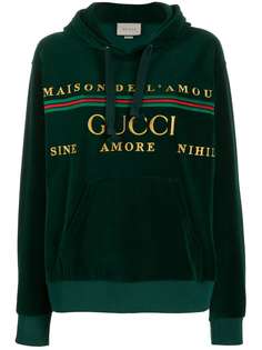 Gucci embroidered logo hoodie