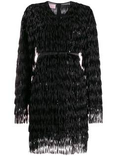 Giamba V-neck feather embellished dress