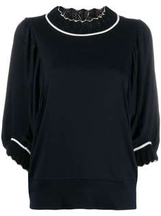 Tsumori Chisato oversized contrast-trim sweater