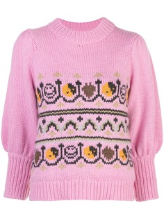 Ganni intarsia knit jumper