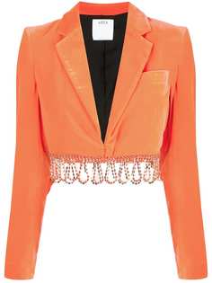 AREA beaded-hem cropped jacket