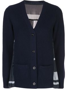 Sacai pleated-back knit cardigan