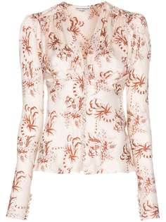 Paco Rabanne блузка с цветочным принтом и стразами