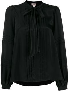Temperley London pleated pussy bow blouse