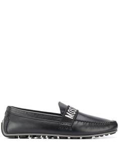 Moschino logo tape loafers