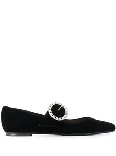 Fabio Rusconi jewelled-buckle ballerina shoes