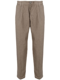 Haikure checked cropped trousers