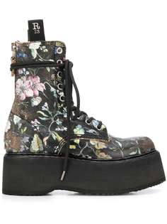 R13 floral-print chunky sole boots