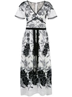 Marchesa Notte embroidered floral dress