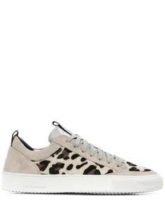 P448 leopard print panelled sneakers