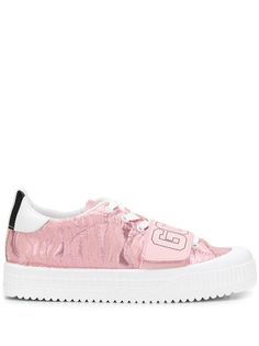 Gcds embroidered platform trainers