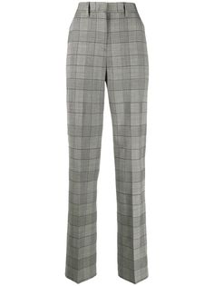 Pt01 checked straight-leg trousers