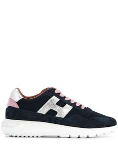 Hogan metallic logo suede trainers