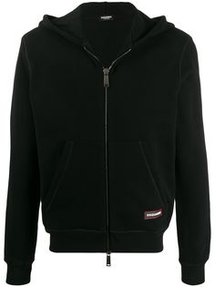Dsquared2 logo patch zip-front hoodie