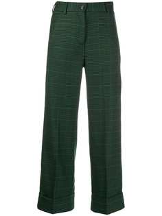 BRAG-WETTE cropped checked trousers