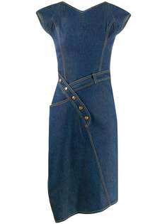 Christian Dior Pre-Owned джинсовое платье асимметричного кроя 2000-х годов