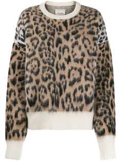 Laneus leopard print knit jumper