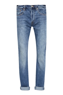 Голубые джинсы с потертостями Paul Smith