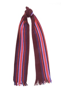 Бордовый шарф с полосками Paul Smith