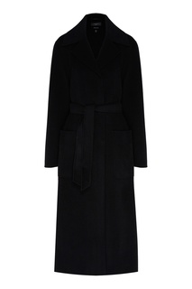 Черное однобортное пальто прямого кроя MAX Mara